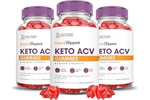 JUSTIFIED LABORATORIES (3 Pack) Rapid Ripped Keto ACV Gummies Advanced Formula 1000MG Rapidripped Keto Gummies Apple Cider Vinegar Formulated with Pomegranate Beet Juice Powder B12 Vegan Non GMO 180 Gummys