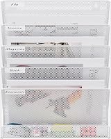 EasyPAG Metal 6 Tier A4 Wall Mounted Document Holder White view 3