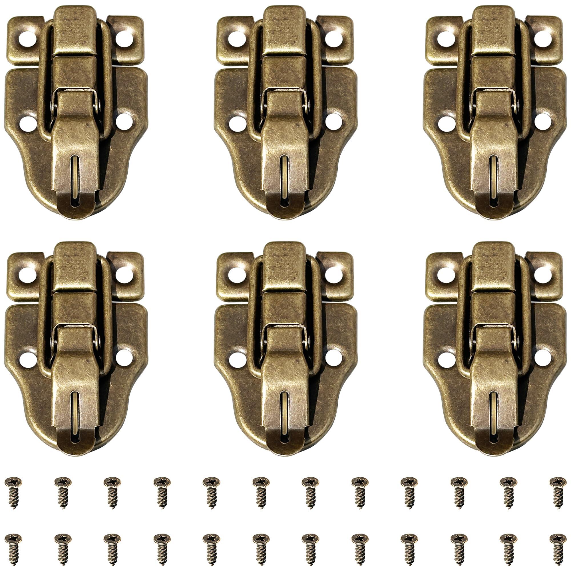 6 PCS Antique Bronze Box Buckle Lock,Toggle Catch Latch Clasp