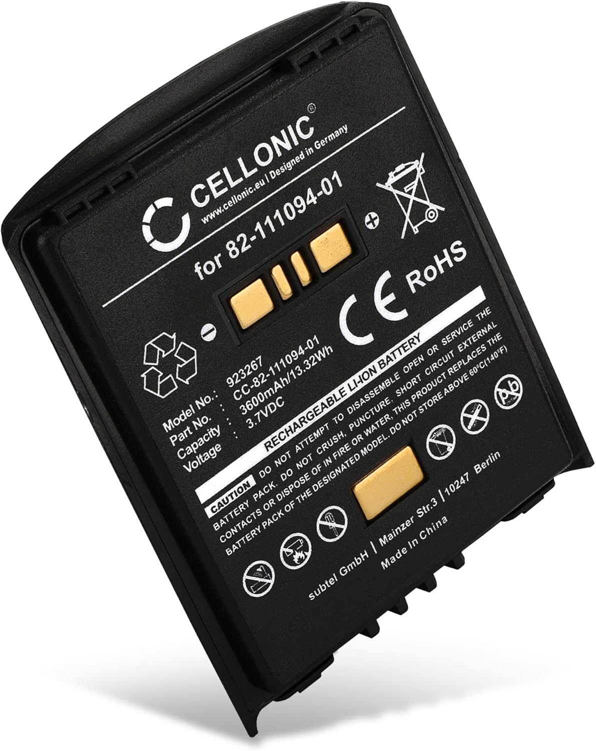 CELLONIC, Battery Barcode Scanner compatible with Motorola Symbol/Zebra MC65, MC55, MC67, MC55, MC5590 (3600mAh, 3.7V)