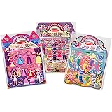 Melissa & Doug Puffy Sticker Activity Books Set: Dress-Up, Princess, Mermaid - 208 Reusable Stickers - Dress Up Doll Stickers