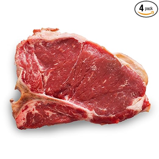 H.F.'s Outstanding Black Angus Beef TBone Steak, 12 Ounce (Pack of 4)