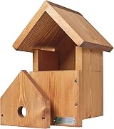 Green Feathers Bird Box Deluxe Wood 32mm Hole Waterproof Ventilated view 6