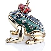 SEVENBEES Small Frog Prince Trinket Boxes Hinged Frog Figurine Jewelry Boxes Gift for Girls Women - Mothers Day Gifts