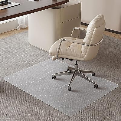 SHAREWIN Office Chair Mat for Carpet 120x90 cm Clear PVC Desk Carpet Mat