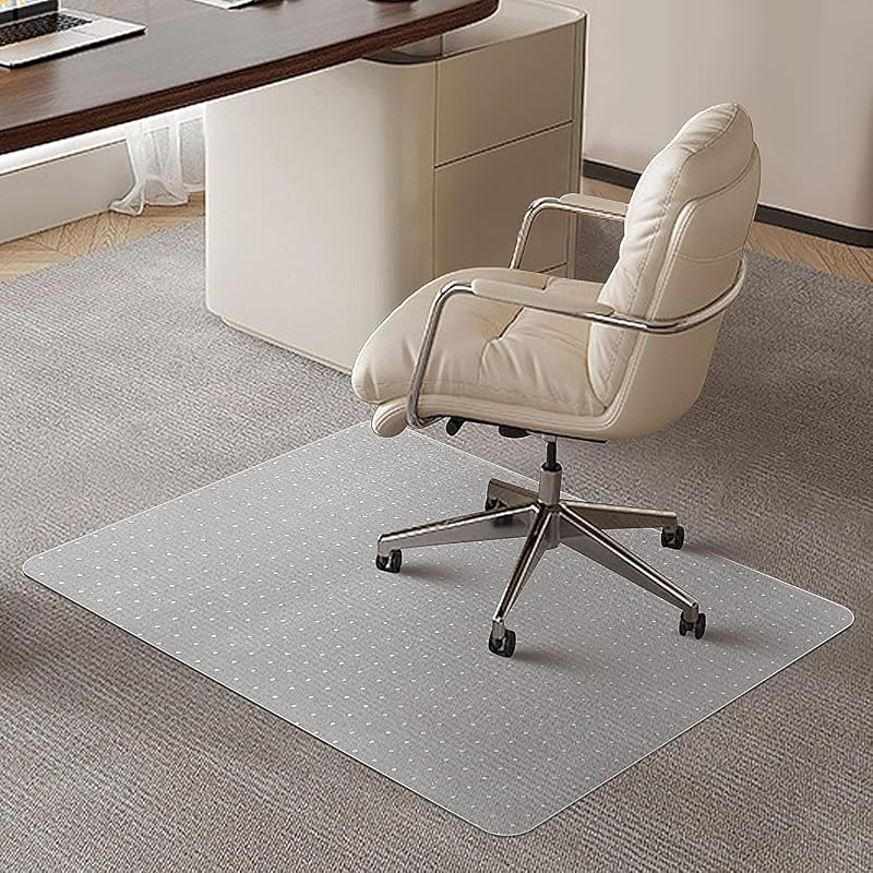 SHAREWIN Office Chair Mat for Carpet 120x90 cm Clear PVC Desk Carpet Mat