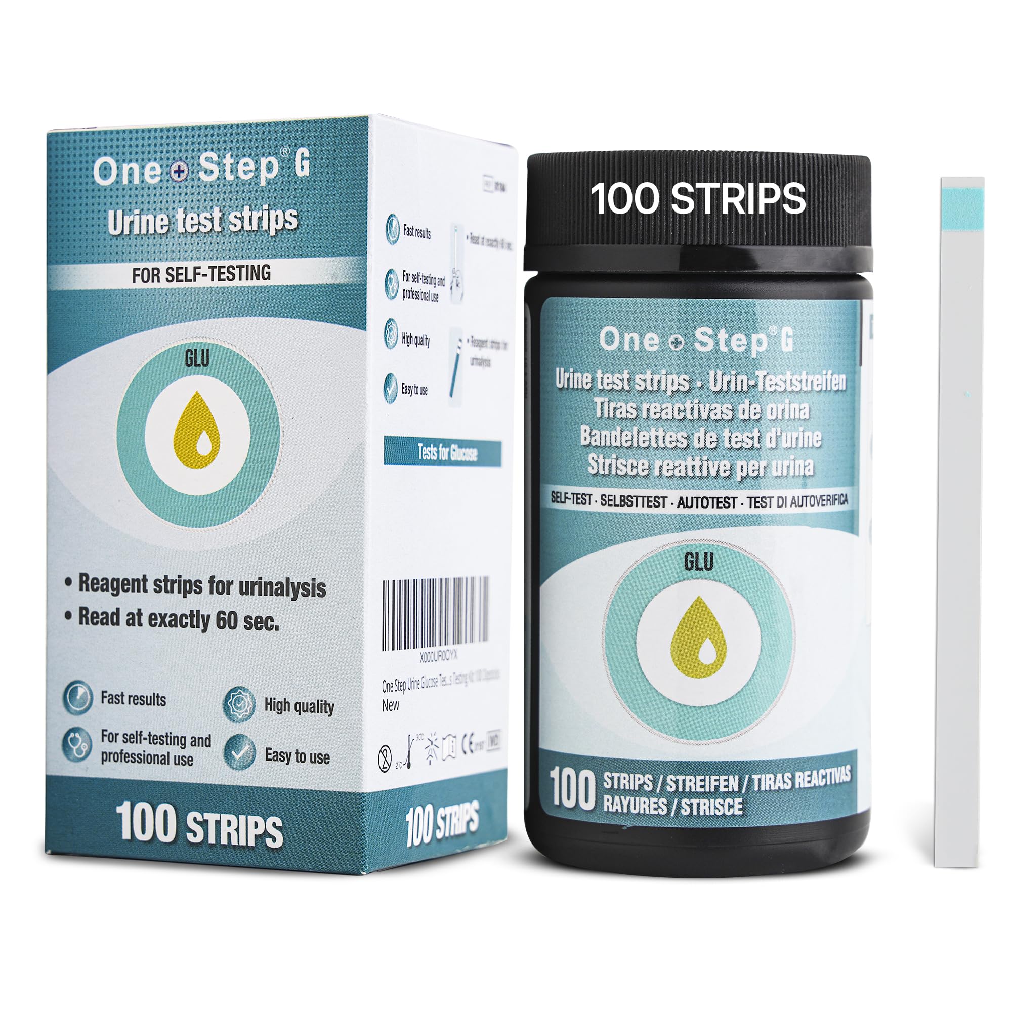 One Step: Glucose Urine 100 Dipstick Test Strips - Ideal for Quick and Easy Diabetes Testing