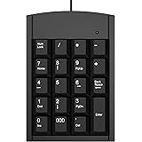 Numeric Keypad, USB Numeric Keyboard, Splaks Mini Portable 19 Key Financial Accounting Keypad with Big Print Letters for Laptop Desktop PC-Black