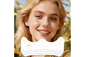 Ovasorve 2026 New Year Freckles Face Tattoo - Glittering 2026 Stars in Gold & Silver | Waterproof Face Gems for Women NYE Makeup, New Years Eve Party Supplies 2026 & Festival Celebration