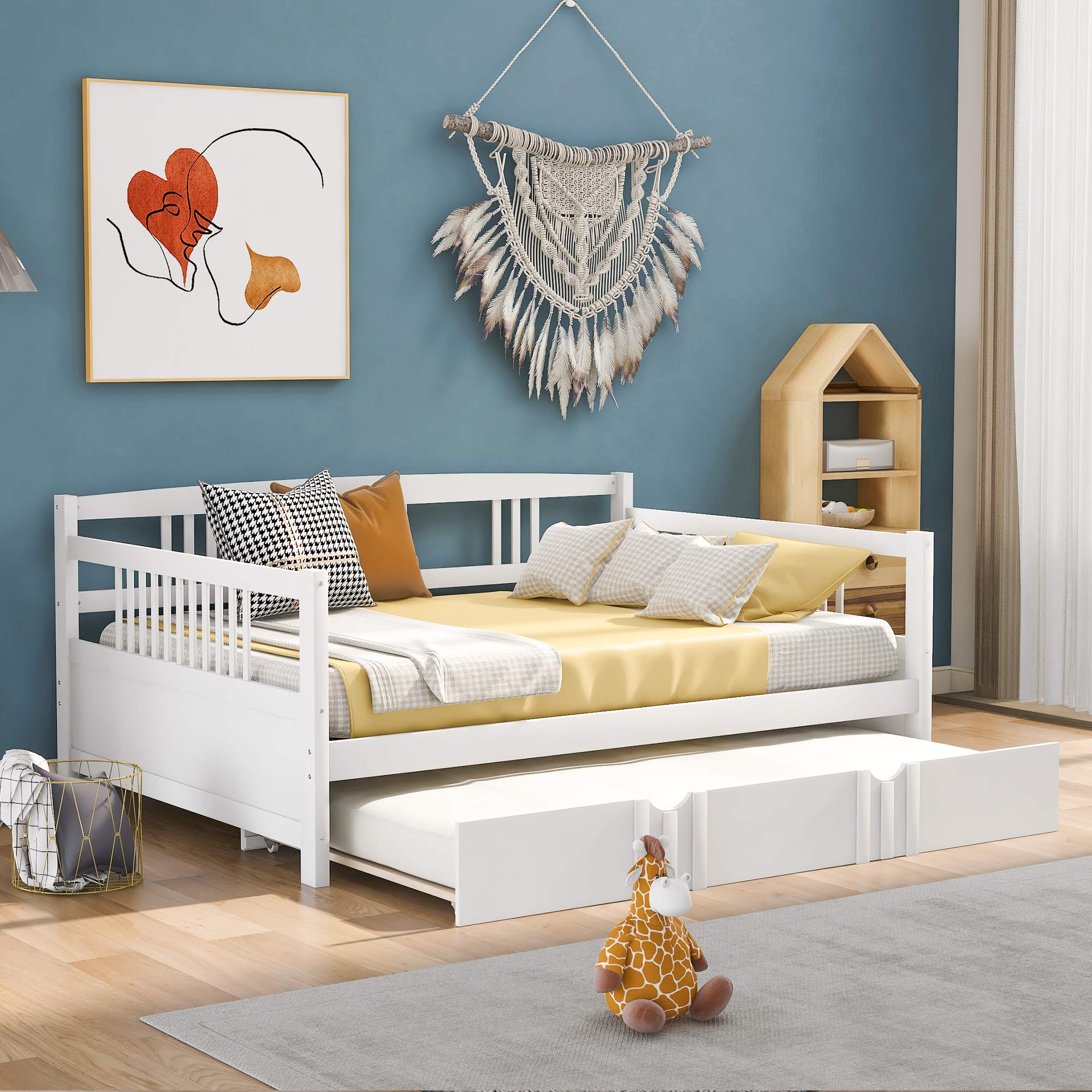 Photo 1 of ***PARTS ONLY-SELLING AS PARTS ONLY AS IS***
Merax Full Size Daybed Wood Bedframe with Twin Size Trundle for Girs and Boys Bedroom