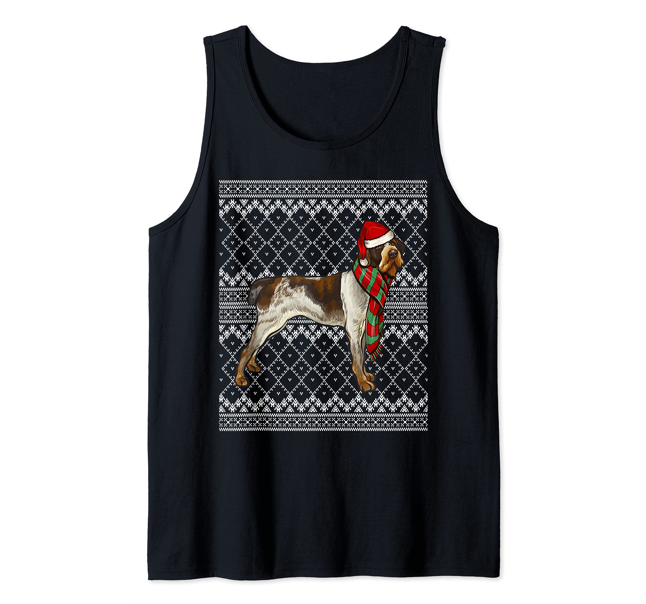 Xmas German Wirehaired Pointer Santa Claus Ugly Christmas Tank Top
