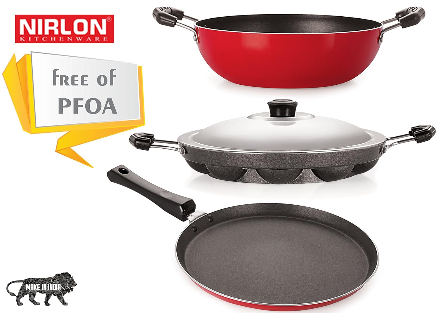 Buy Deluxe Non Stick Set Of Kitchenware Utensils Aluminium Red