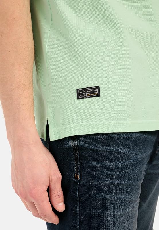 Herren Pique Kurzarm Poloshirt in Regular Fit aus Reiner Baumwolle Pistazie, Menswear-S