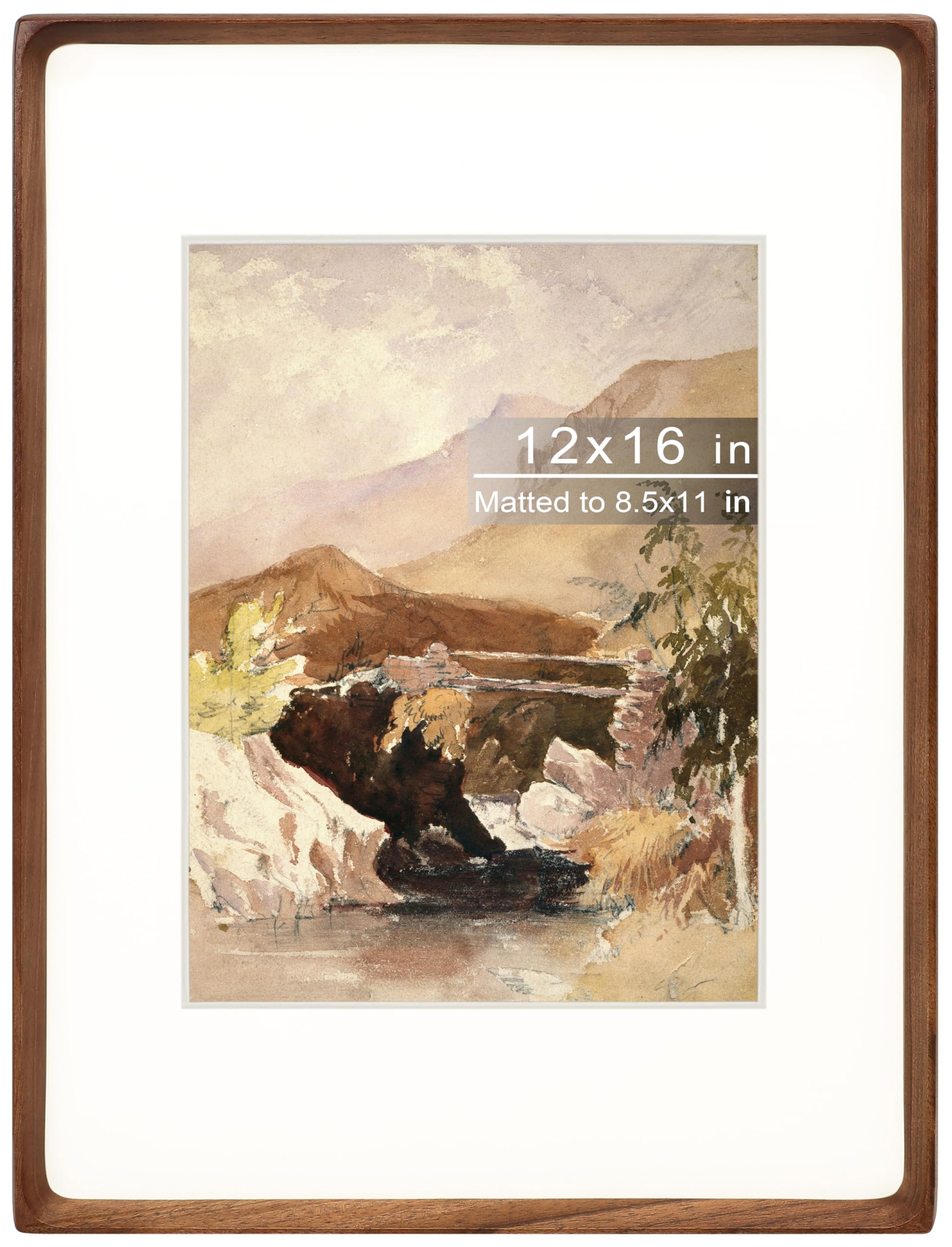 Gdfmsc 12x16 Picture Frame with Mat for