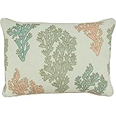 Saro Lifestyle Coral Throw Pillow Cover, Multi, 14"x20"