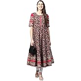 Yash Gallery Women's Cotton Floral Printed Anarkali Kurta For Summer