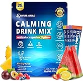 Cortisol Calm Drink Mix with Magnesium Glycinate Powder, L-Theanine, Vitamins, Ashwagandha & Mushroom, Calming Powdered Drink Mix for Relax, Focus, Sleep & Stress Relief, Variety 28 Packets