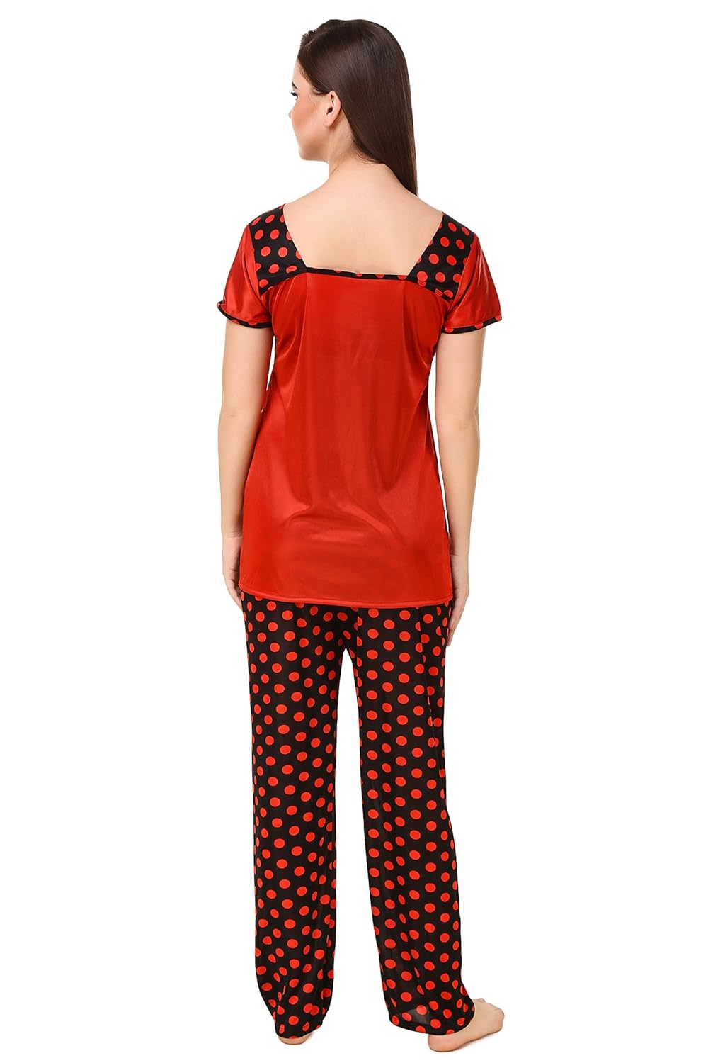 masha women's satin printed night suit