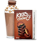 Keto Chow Chocolate Peanut Butter Meal Replacement Shake Powder, 1 Meal | Nutritionally Complete Low Carb Meal, High Protein Breakfast or Lunch Replacement, Gluten Free, Keeps You Full for Hours