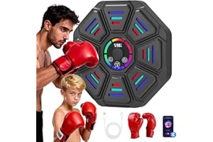 JWPEHOE Music Boxing Machine for Kids/Adults, 10 Modes & 9 Speeds Boxing Wall Mount Machine with Gloves, Bluetooth Smart Boxing Music Punch, Music Punching Machine for an Fitness Experience