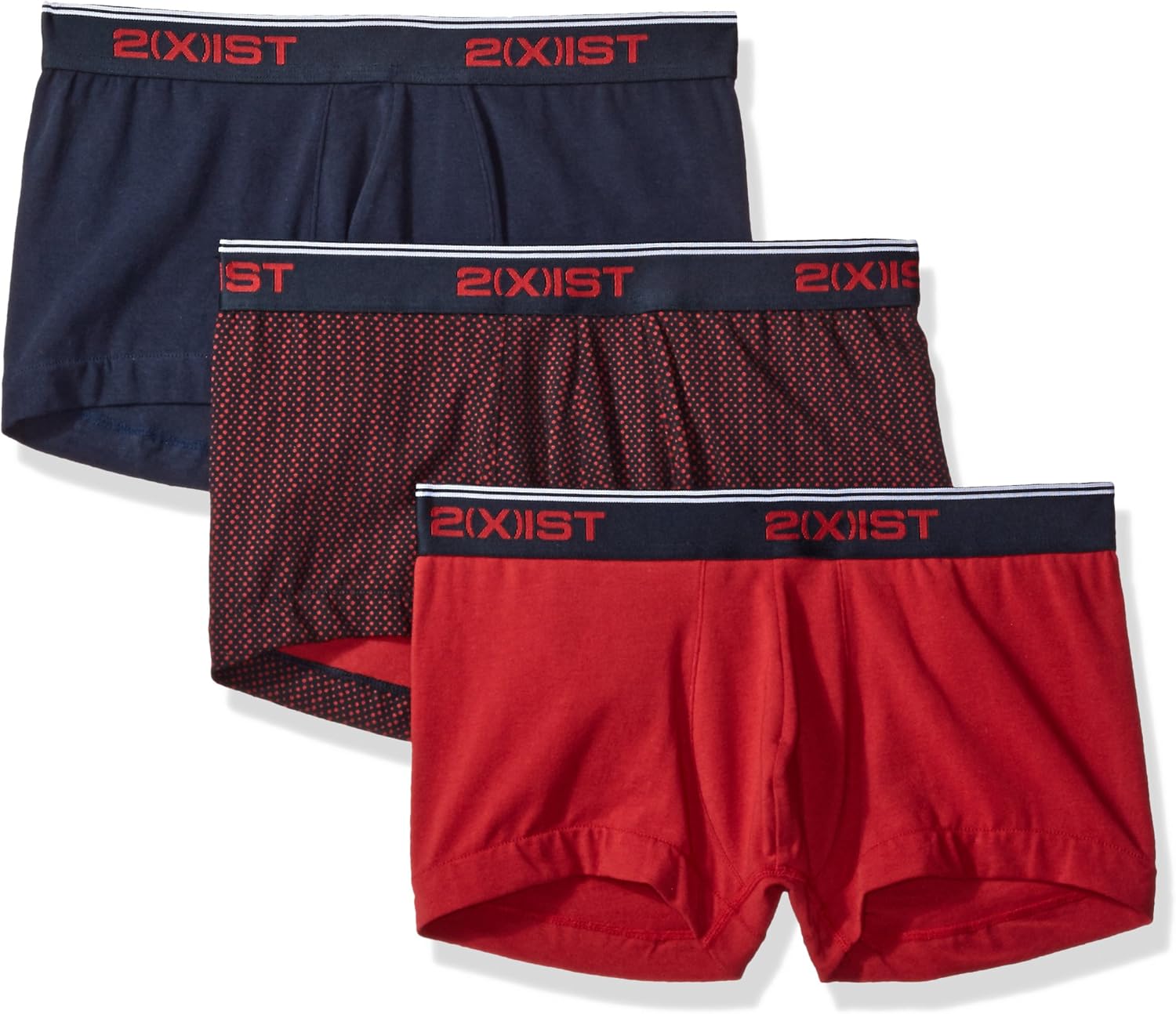 2(X)IST Men's Cotton Stretch No Show Trunk 3-Pack: Clothing