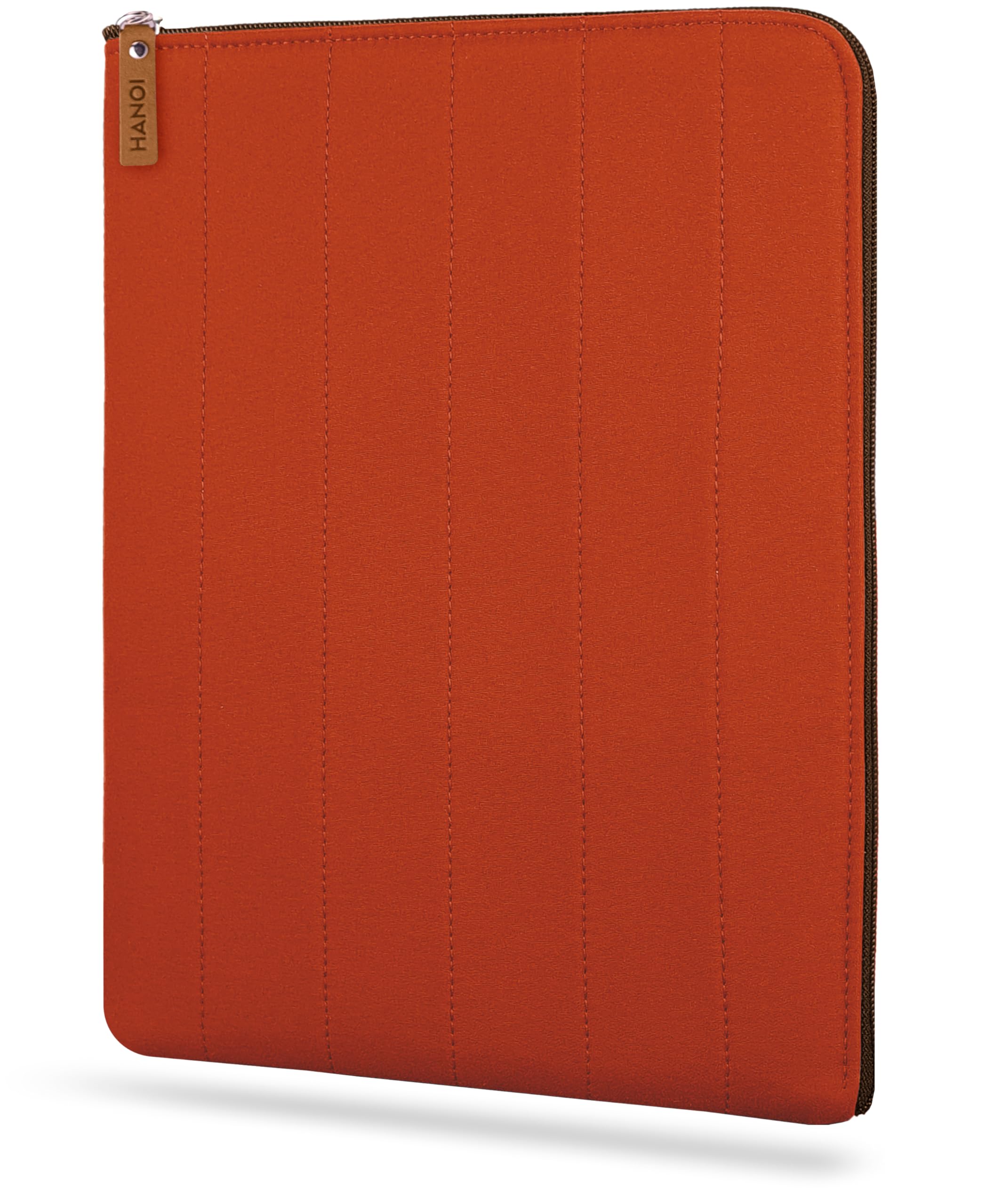 HANOI Collection® Lisboa™ Book Sleeve with Zipper, Book Protector, Book Pouch for paperbacks. Padded Book Cover for Hard Covers. Large Bookcase with Zipper, Hardcovers Protector (Orange, Large)