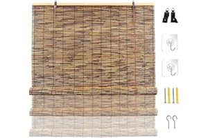 Bamboo Blinds Outdoor, Breathable Bamboo Shades for Outdoor Patio, 48" 60" 64" 72" 80" Wide, Weather Resistant Privacy Sun Sh