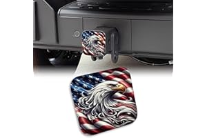 UUCBTAH Tow Hitch Cove Wavy American Flag Eagle Trailer Hitch Cover Universal 2" Square Hitch Cover Plug Cap,Heavy Duty Trailer Hitch Tube Rubber Covers for Trucks SUV Cars