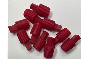 dexierp Protection Force Ribbed Tapered Insert Plug Stopper for 13/16" 27/32" 7/8" 20-22.5mm ID Hole Thread Tube Bottle Openning (Pack of 10) Reusable Rubber