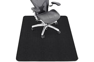 Sycoodeal Office Chair Mat for Hardwood Floor,Office Computer Gaming Chair Mat for Tile Floor,Large Floor Protector Rug,Anti-Slip,Easy to Clean,Pure Black(48"x36")