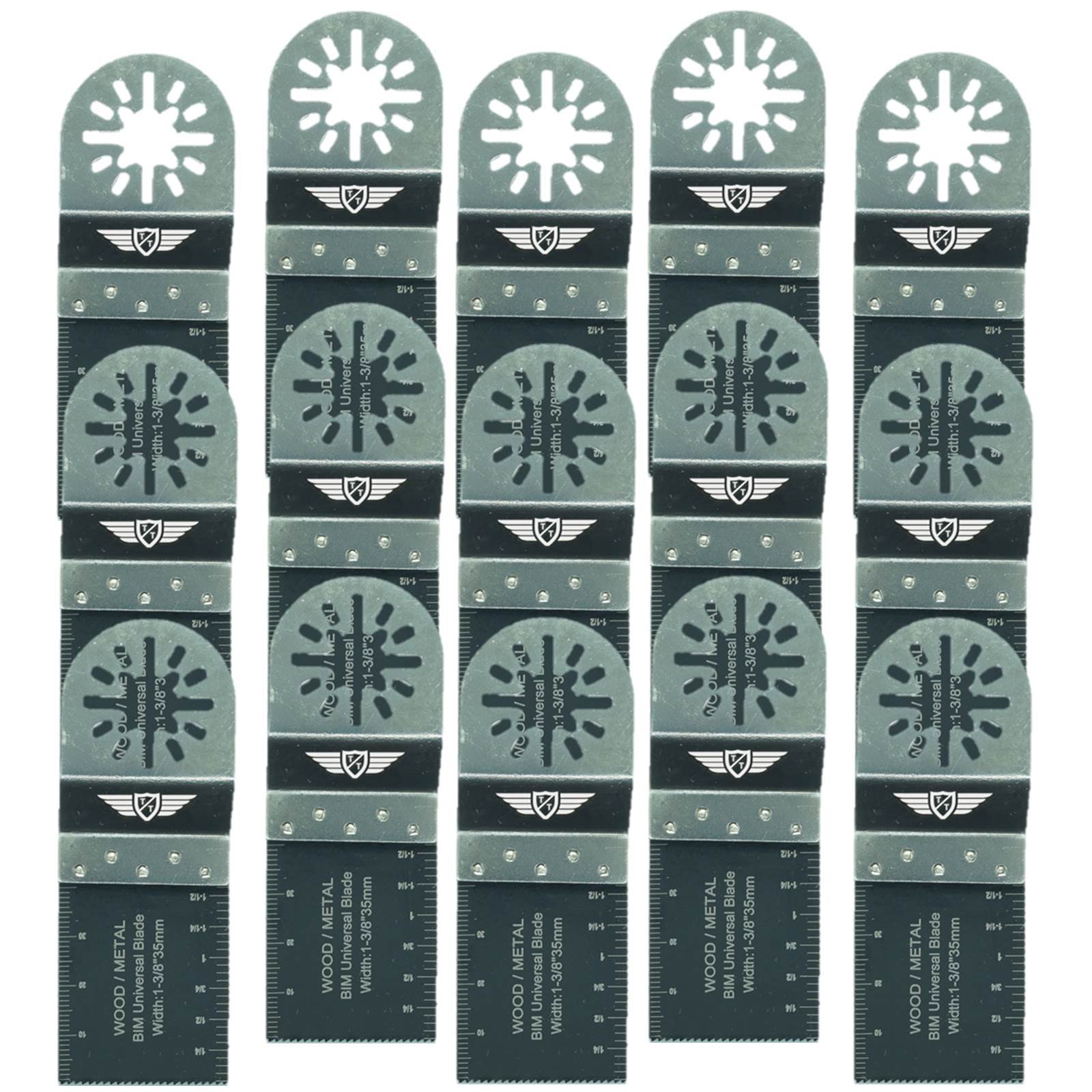 15 x TopsTools 35mm UN35B_15 Metal Cutting Blades Compatible with Bosch Fein (Non-StarLock) Makita Milwaukee Einhell Ergotools Hitachi Parkside Ryobi Worx Workzone Multitool Multi Tool Accessories