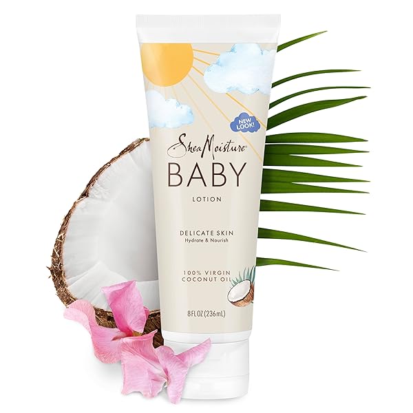 SHEAMOISTURE BABY LOTION 100% VIRGIN COCONUT OIL FOR BABY SKIN BABY LOTION CLEAR SKIN MOISTURIZER 8 OZ