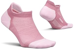 Feetures Elite Max Cushion No Show Tab Ankle Socks - Sport Sock with Targeted Compression