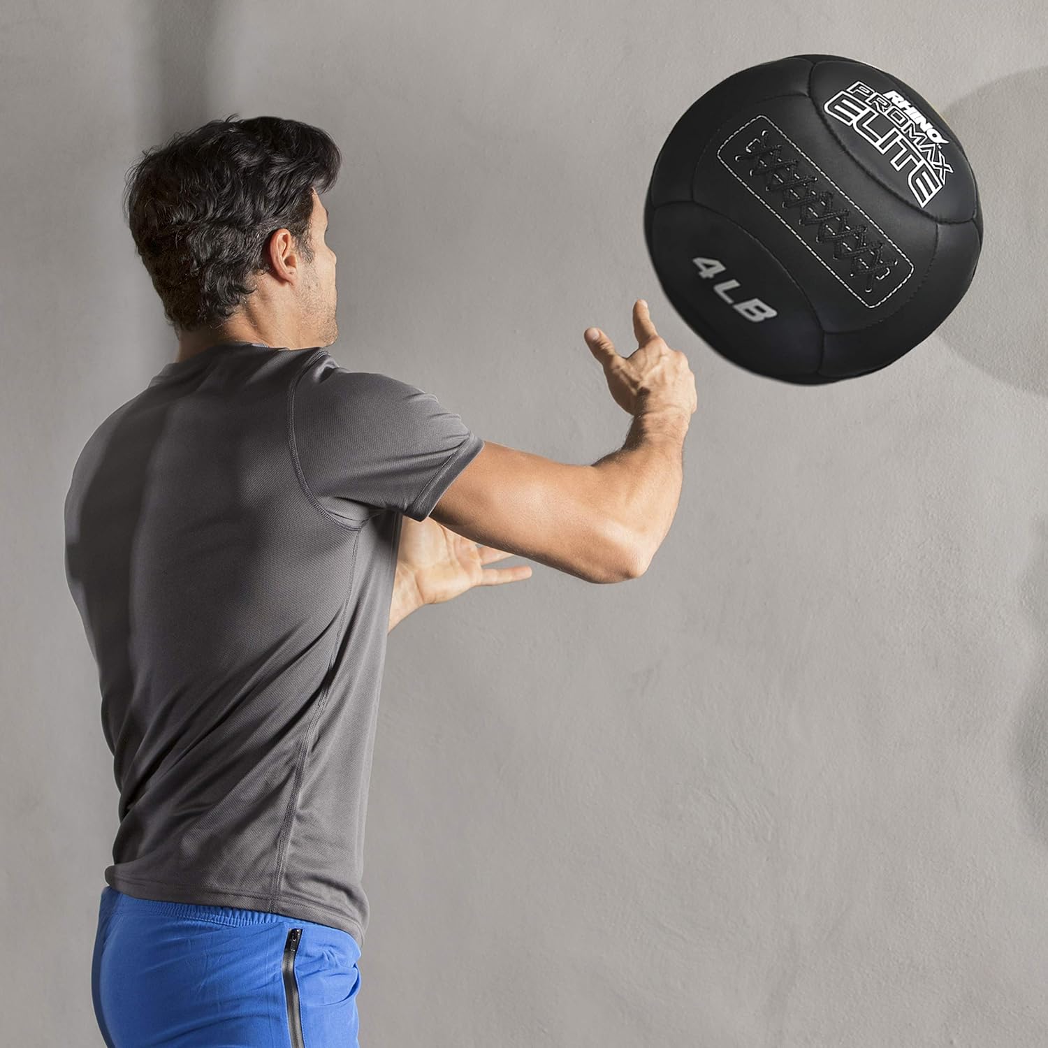 Champion Sports PRX4 Rhino Promax Elite Slam Balls, 4 lb, Soft Shell with Non-Slip Grip, Medicine Wall Exercise Ball for Weightlifting, Plyometrics, Cross Training, & Home Gym Fitness: Sports & Outdoors