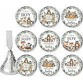Woodland Baby Shower Favors Stickers, 450PCS Greenery Forest Animals Chocolate Kisses Candy Stickers, Baby Shower Candy Labels