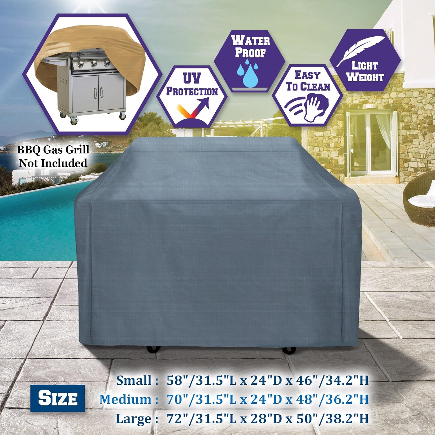 BenefitUSA Gas Grill Cover BBQ Barbeque Cover Protector