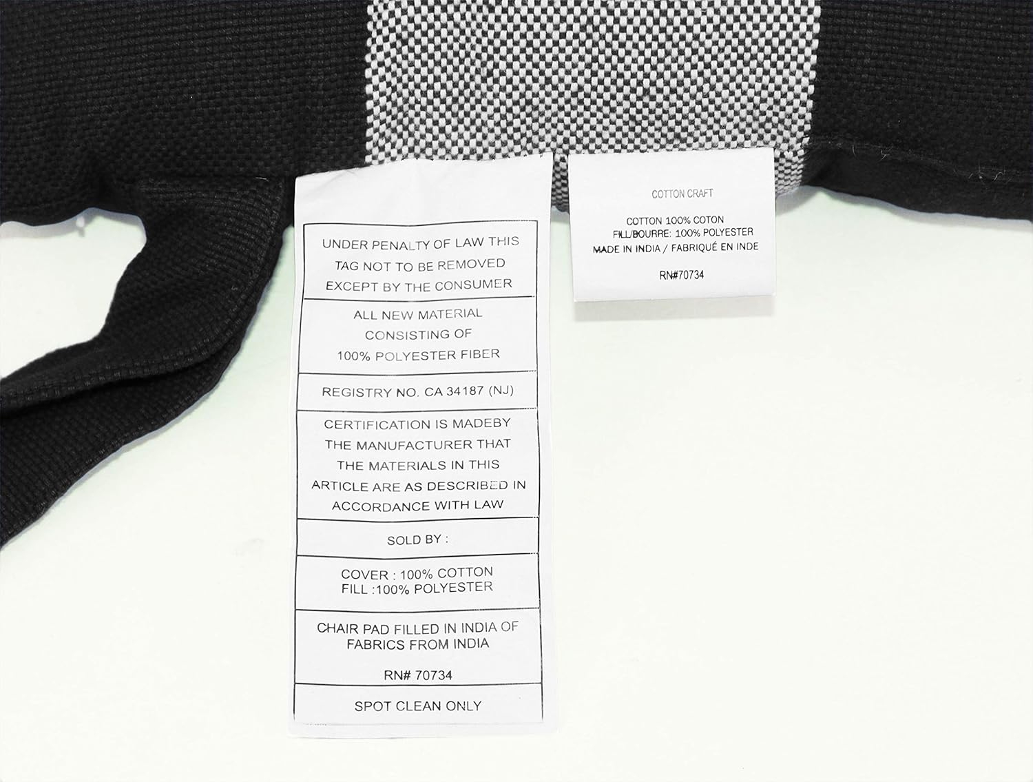 COTTON CRAFT Countryside Set of 4 Dining/Kitchen Chair Pads with Ties, 17x17 inch Black Buffalo Check: Home & Kitchen