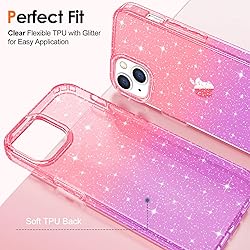 Hython for iPhone 15 Case Glitter, Cute Clear