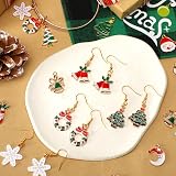 SANNIX 110Pcs 55 Styles Christmas Charms Gold Enamel Jewelry Pendants view 4
