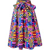 HongyuAmy Women African Print Skirt Dutch Ankara Wax Print Full Circle Skirt