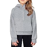 Arshiner Girls Half Zip Sweatshirt Fleece Hooded Pullover for Teen Long Sleeve Tops Fall Winter Clothes Thumb Hole