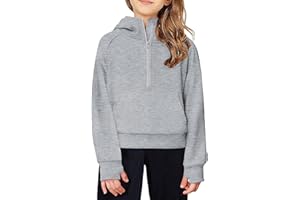 Arshiner Girls Sweatshirt Half Zip Hoodie Fleece Pullover Sweatshirts for Teen Girls Fall Winter Clothes Thumb Hole