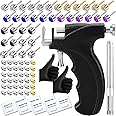 Professional Ear Piercing Gun Kit with 18 Pairs of Diamond Stud Earrings and Pro Black Ear Piercing Gun 8 Alcohol Pads for Salon and Home Use