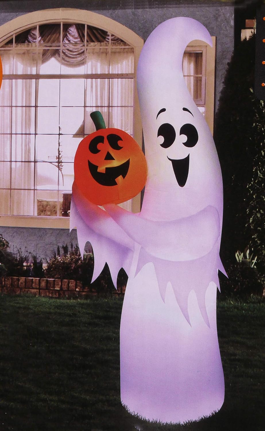 Airflowz Inflatable Happy Halloween Ghost and Pumpkin, Lights Up, 7 Feet Tall