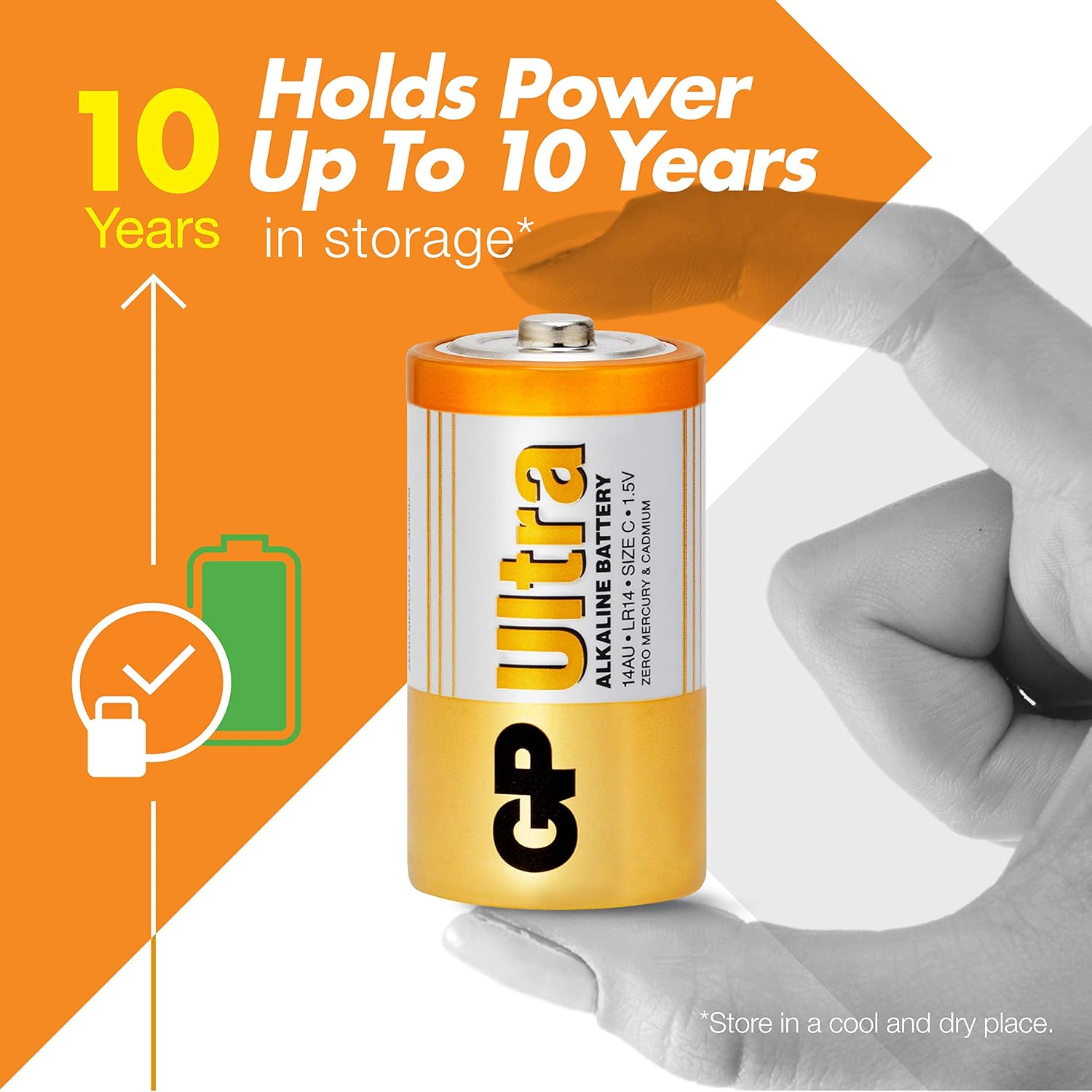 GP C batteries 4 pack 1.5v batteries C Battery size - C Cell battery Pack of 4 also known as 14AU or LR14 - Image 3