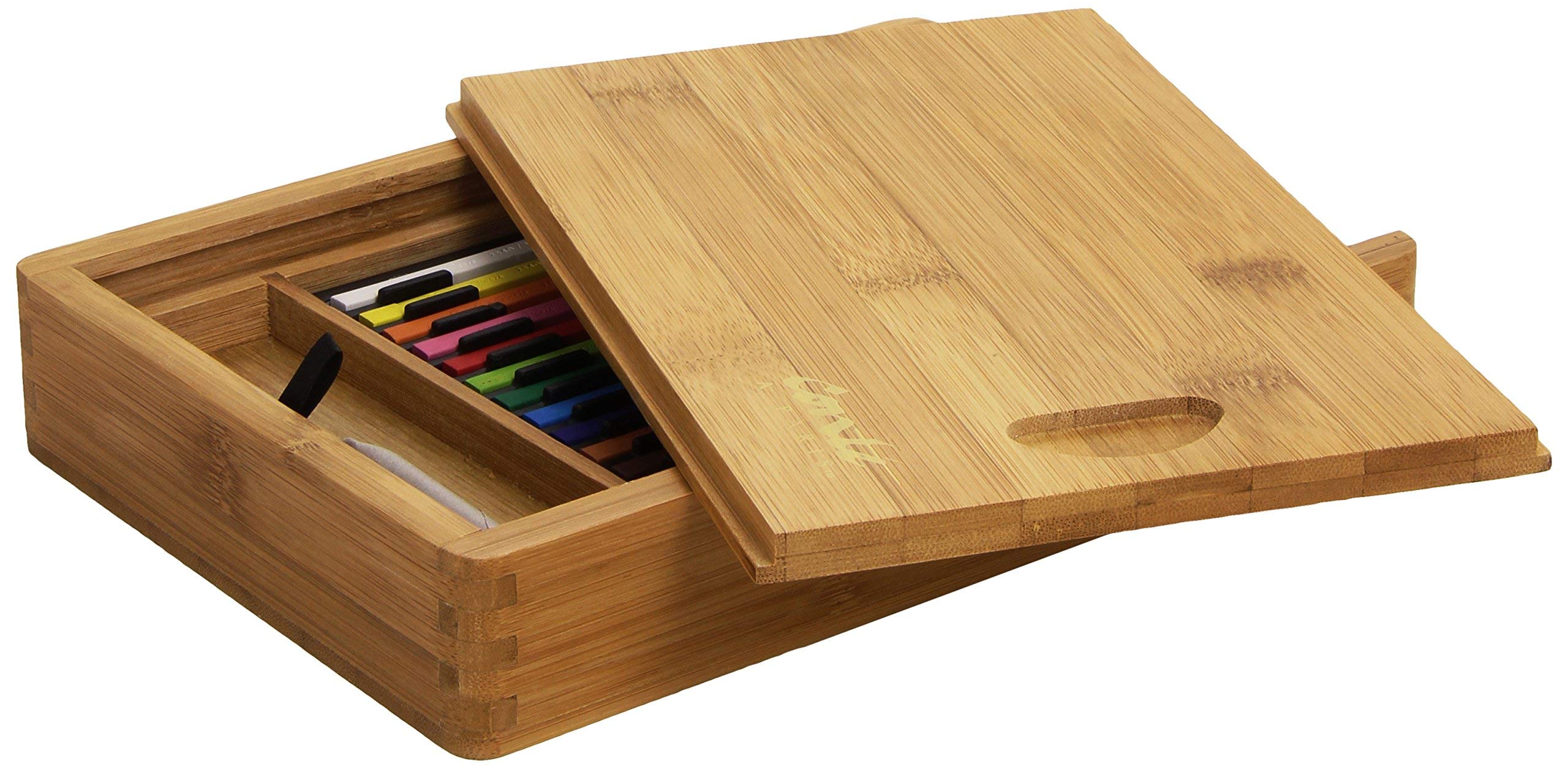 Conté a Paris Sketches, Bamboo Box 12 Coloured Carré Crayons, 12 Sketching Crayons, 6 Sketching Pencils and Accessories