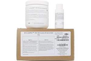 SANYI Dowsil SYLGARD 184 (Form Dow Corning) Silicone Elastomer Kit Base A + Curing Agent Solidifier B for Electrical Component Battery Board Assembly Room Temperature RT Heat Cure(1.1 lb = A 450g + B 45g)