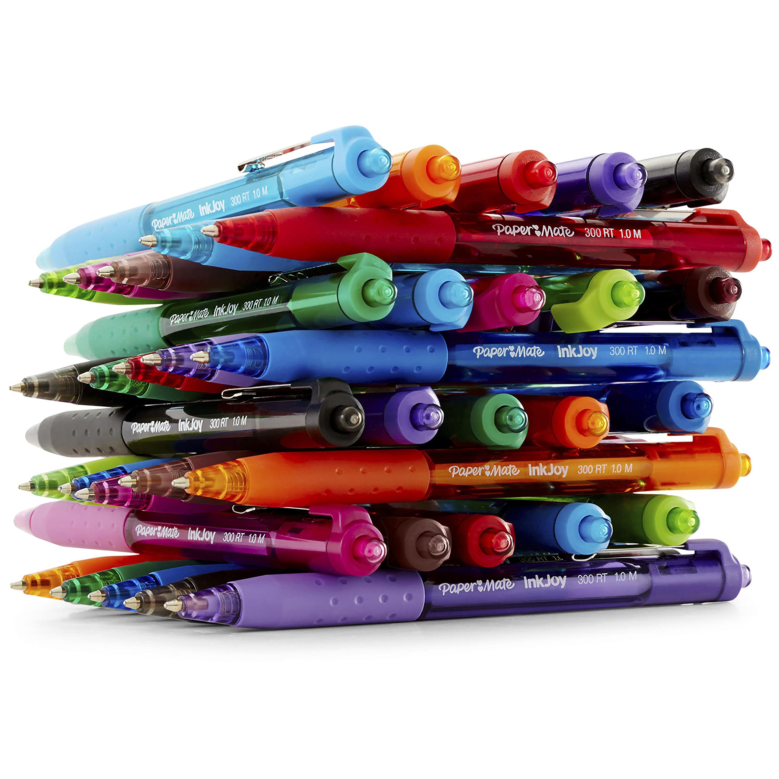 Paper Mate InkJoy 300RT Retractable Ballpoint Pens Medium Point 10 Ink Colors 24 Pack (1951398)