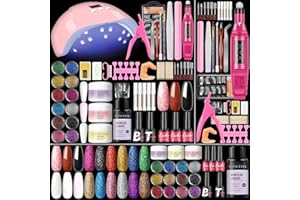 COSCELIA Acrylic Nail Kit for Beginners with Everything, 30PCS Nails kit Acrylic Set with Drill and U V Light Acrylic Powder with Gel Polish Kit Profesional Nail Kit DIY Gift for Women