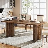 Tribesigns 63-inch Dining Table, Rustic Farmhouse Style with Large Rectangular Tabletop for Dinner Room, Kitchen, Dark Brown,